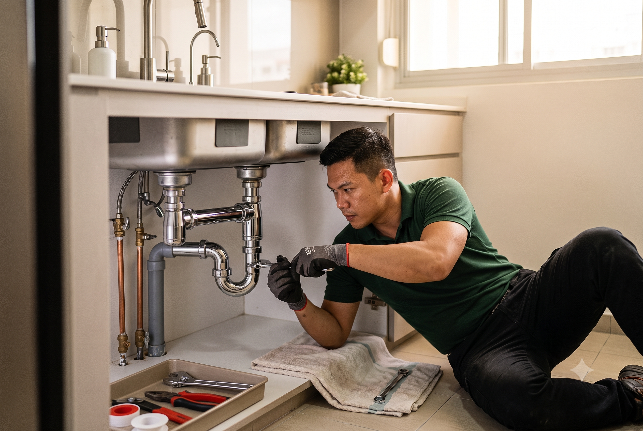 Pipe installation, plumbing works